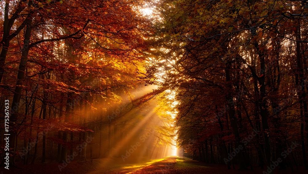 Obraz premium sun shining through trees