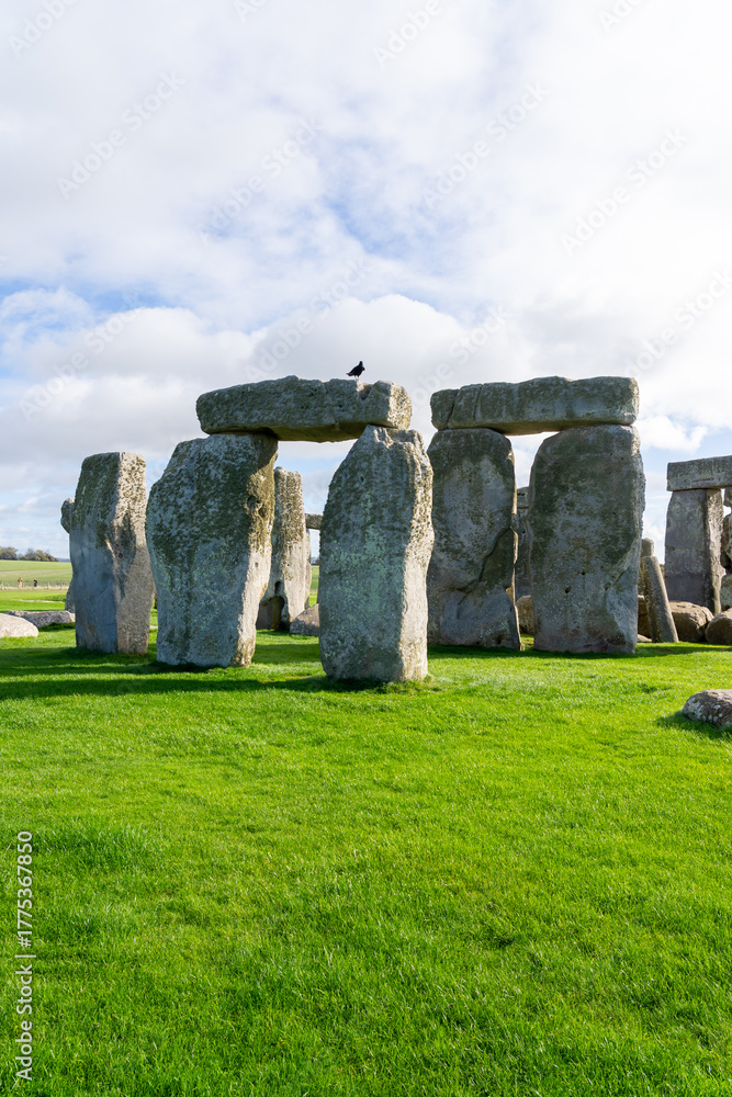 Naklejka premium View of Stonehenge, the prehistoric World Heritage Site of megaliths located on Salisbury Plain, United Kingdom.