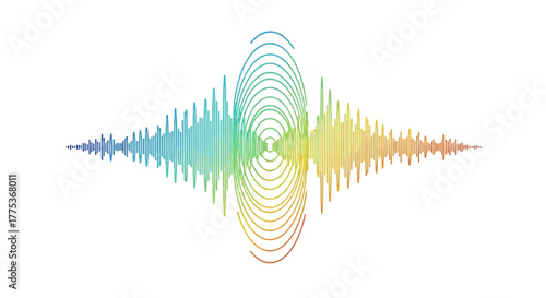 Abstract Sound Wave in Rainbow Colors A Vibrant Visualization for Audio and Music Concepts