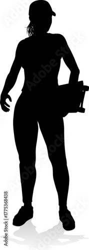 A skateboard woman or girl ...