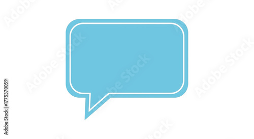 Blue Speech Bubble Icon Representing Communication, Chat, and Discussion on White Background
