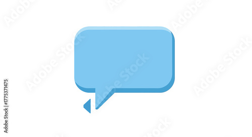 Simple light blue speech bubble icon. Vector graphic for chat, communication, and social media dialogue on an isolated white background