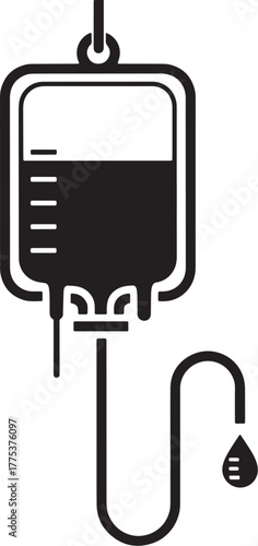 Blood Bag IV Drip Icon for Medical and Healthcare Needs.