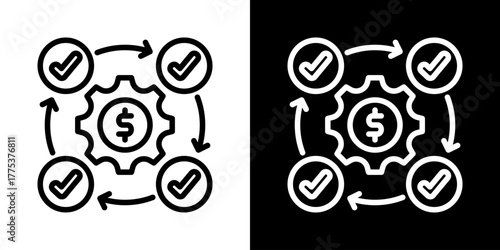 Business Process Icon Of Line Black And White Style 