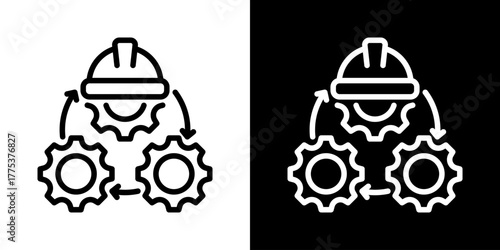 Engineering Icon Of Line Black And White Style 