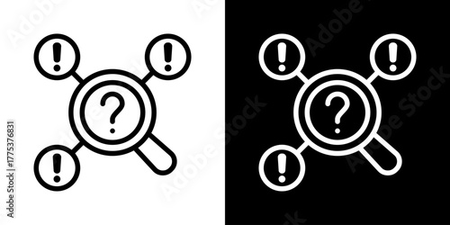 Investigate Icon Of Line Black And White Style 