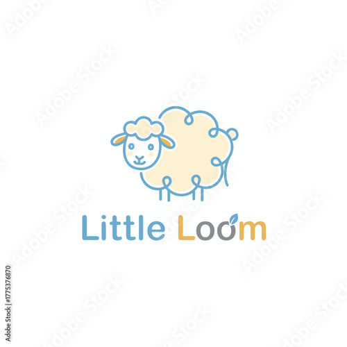 Little Loom logo features a cute sheep symbolizing softness, comfort, and creativity, reflecting warmth and handmade quality in design and products.