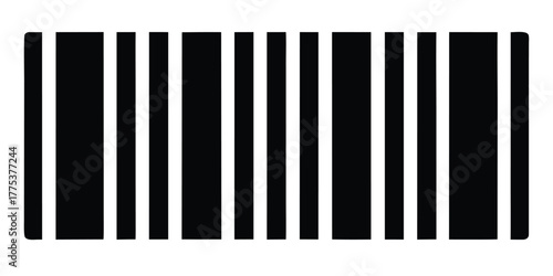 Minimalist Barcode Vector Illustration Sleek Black and White Design for Modern Applications
