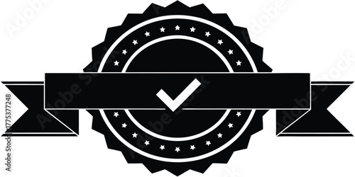 Quality Approved Emblem with Checkmark Flat Vector Illustration for Assurance and Endorsement