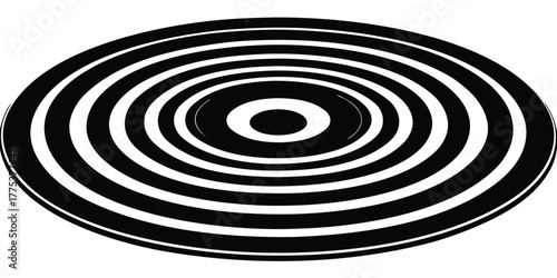 Concentric Circles Optical Illusion in Black and White