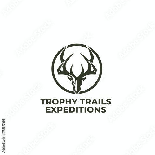 The “Trophy Trails Expeditions” logo represents adventure and strength, featuring a bold deer head design that symbolizes wilderness exploration and endurance.
