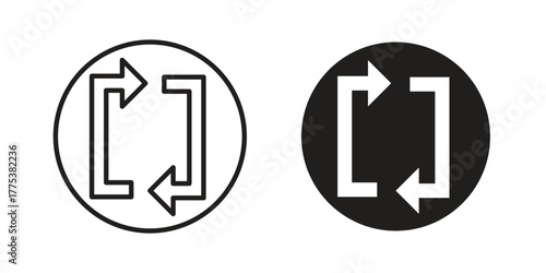 Arrows repeat icon set. Outline symbol editable.