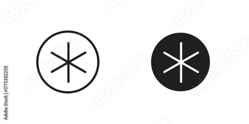 Asterisk icon set. Outline symbol editable.