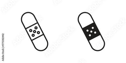 Band aid icon set. Outline symbol editable.