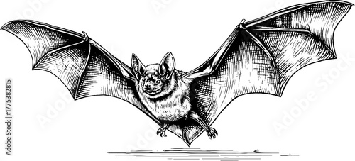 black and white bat flying in the air clip art preview