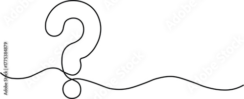 Single line drawing question mark symbol punctuation