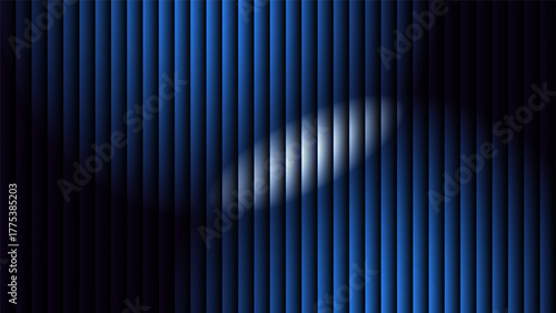 Energetic blue gradient with glass effect on dark background. Modern fractal ribbed glass abstract design with clean and minimal transition. Ideal for branding, poster, product presentation, ads