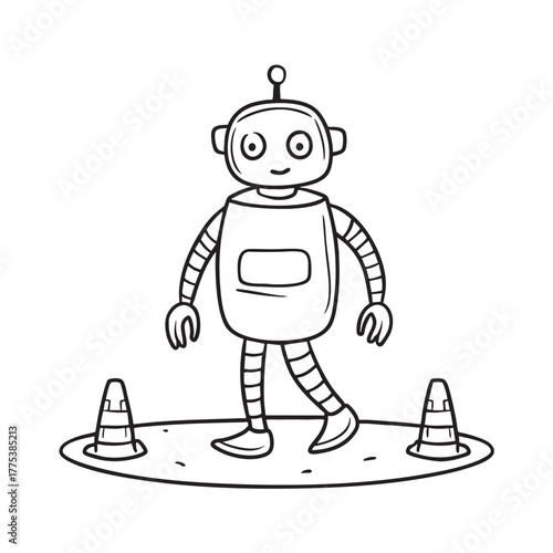 A robot moving forward inside the danger zone