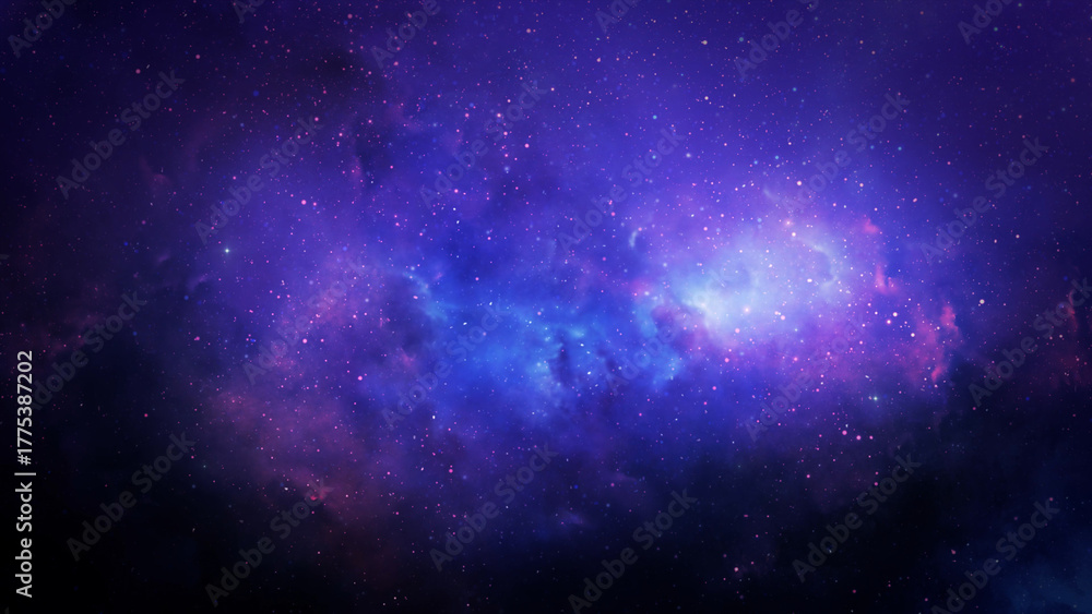 Fototapeta premium Fantasy Galaxy Space Background/ Illustration of a fantasy space background with nebula stars and cosmic storm rays