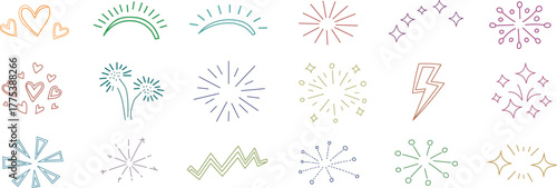 Holiday twinkling brush elements, a luminous cartoon kid pattern, and hand-drawn star shapes and party confetti with adorable sparkle. Vector illustration