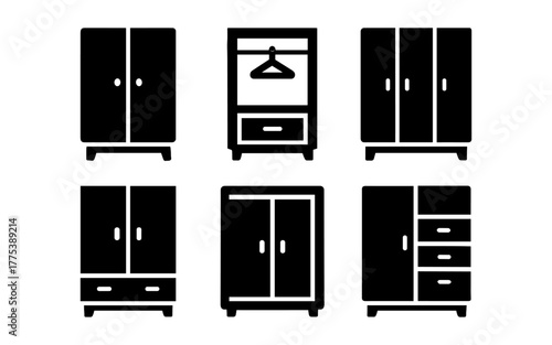 Black silhouette wardrobe collection: modern closet designs and storage solutions