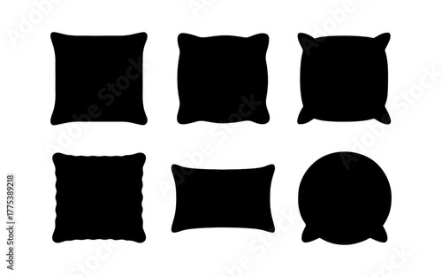 Silhouette shapes of different pillow styles for home decor designs