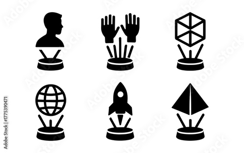 Silhouette icons: technology and innovation collection