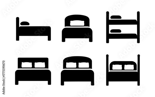 Silhouette collection of various bed designs for interior projects