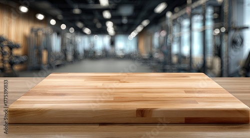 Wallpaper Mural Empty light brown wooden tabletop in a gym Torontodigital.ca