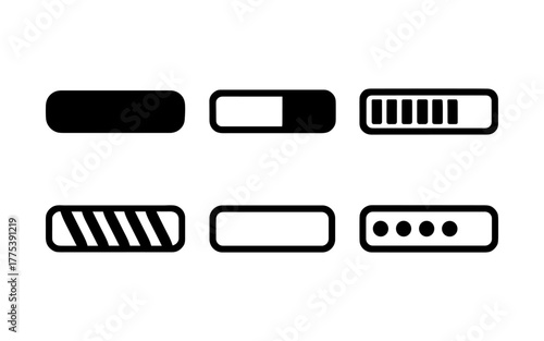 Minimalist loading bar set: simple and modern progress indicators