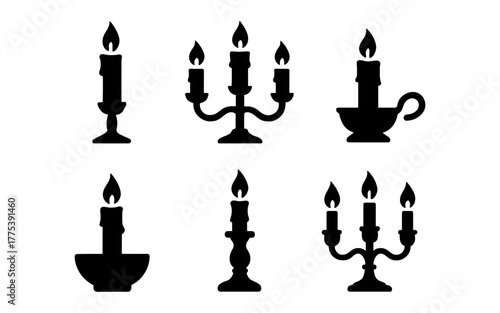 Elegant candle silhouettes: variety of classic and vintage designs