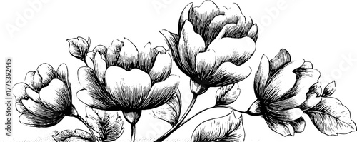 Elegant vintage floral motif pattern for retro decor and design