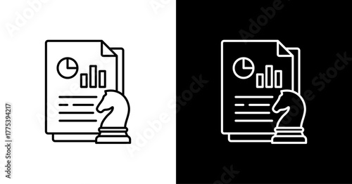 Business Strategy White Icon Set Design