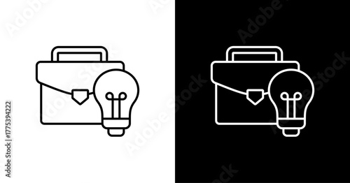 Business Idea White Icon Set Design