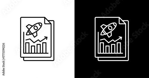 Statistics White Icon Set Design
