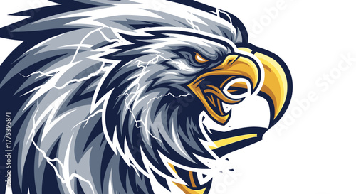 Dynamic eagle mascot logo design representing strength, power, and freedom, perfect for branding, sports teams, and business ventures