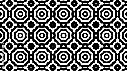 Hypnotic Black and White Geometric Pattern Animation Loop.