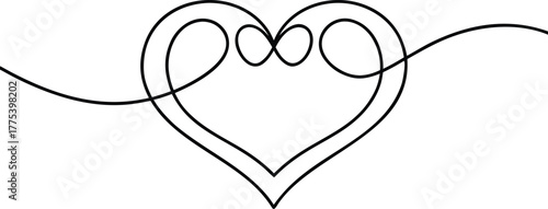 vector illustration of an abstract hand drawn heart