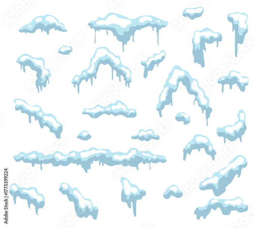 Winter Snowflakes & Snowdrifts Vector Image
