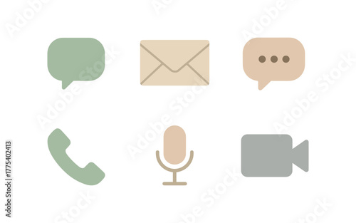 Minimalist communication icons set for modern websites and apps
