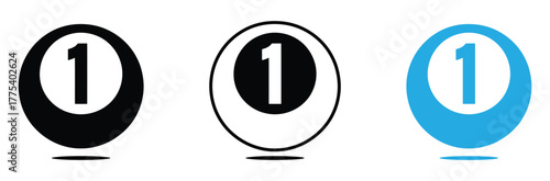 Winning number one icon signifies success and achievement in various ventures, perfect for promotions and celebrations.