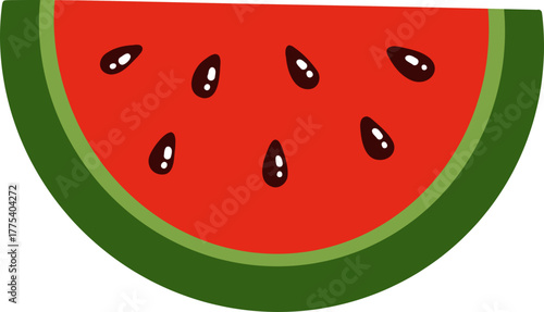cute slice of watermelon fruit vector cartoon illustration