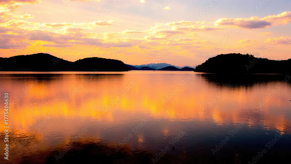 Obraz premium SunsetLakeReflections