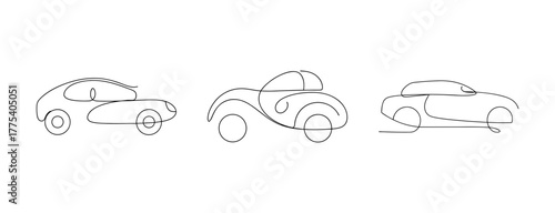 Vintage car sketches showcasing classic automobile designs side views