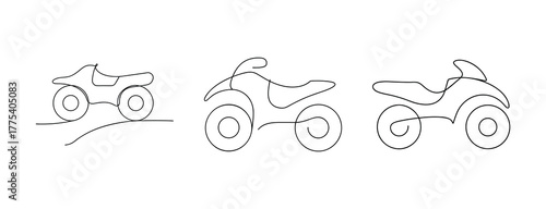 Three different all terrain vehicles off road vehicles sport atvs