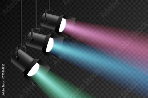 Studio floodlights with glowing atmosphere