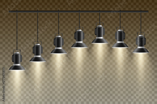 Glowing light lamps, lighting effect.