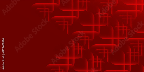 Red abstract background with glowing geometric lines. Modern shiny red gradient modern simple art good nice template technologhy shiny