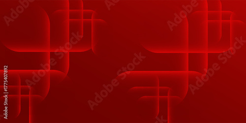Red abstract background with glowing geometric lines. Modern shiny red gradient modern simple art good nice