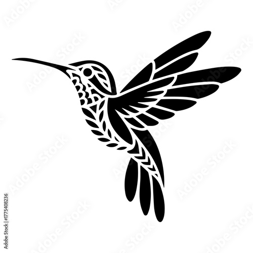 Hummingbird silhouette vector, Vector illustration of a bird, Vector illustration of a hummingbird